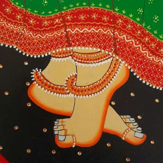 Pichwai Wall Plate Feet Of Radhaji 
